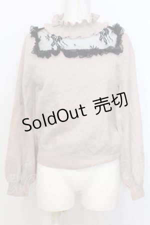 画像: Ank Rouge / デコルテレースニット M ピンク O-25-07-18-094-CA-TO-OW-OS