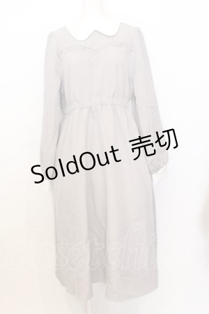画像: DearMyLoveRose / ミニ襟クラシカルワンピース 3L グレー O-25-07-18-101-EL-OP-OW-ZY