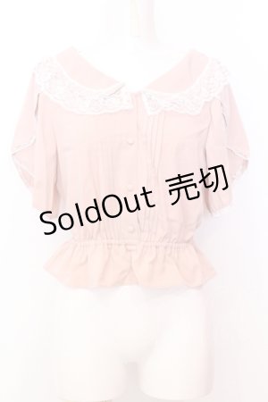 画像: Honey Cinnamon / タックレースブラウス  ピンク O-25-07-18-013-LO-BL-OW-OS