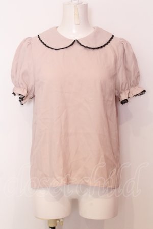 画像: Honey Cinnamon / レース配色丸襟プルブラウス F ベージュ O-25-07-18-002-LO-BL-OW-OS