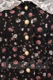 画像2: Honey Cinnamon / はしごレース配色花柄ワンピース F クロ O-25-07-18-020-LO-OP-OW-OS (2)