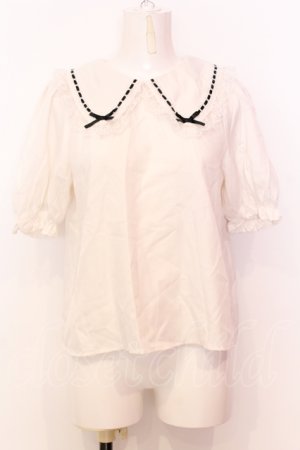 画像: Honey Cinnamon / はしごレースブラウス F シロ×クロ O-25-07-18-023-LO-BL-OW-OS