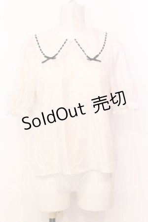 画像: Honey Cinnamon / はしごレースブラウス F シロ×クロ O-25-07-18-023-LO-BL-OW-OS