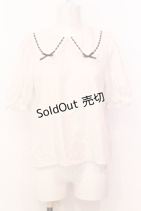 画像1: Honey Cinnamon / はしごレースブラウス F シロ×クロ O-25-07-18-023-LO-BL-OW-OS (1)