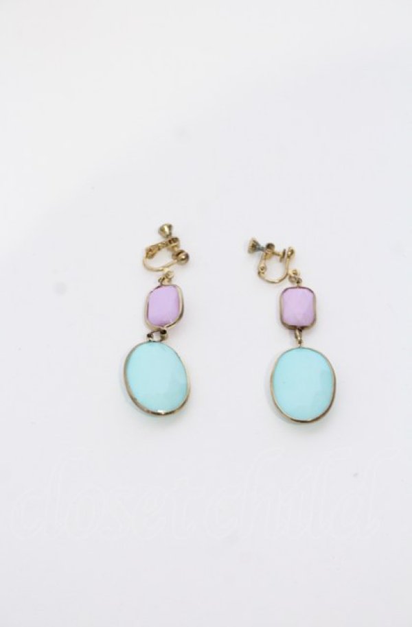 画像2: an another angelus / バイカラーストーンイヤリング  グリーン×パープル O-25-07-19-053-CA-AC-OW-ZT169-F001 (2)