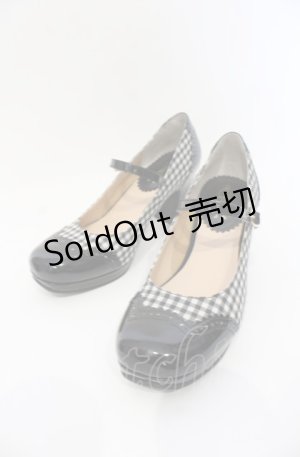 画像: あしながおじさん / ギンガムチェックワンストラップパンプス 24.5ｃｍ クロ O-25-07-19-064-PU-SH-OW-ZT-K022
