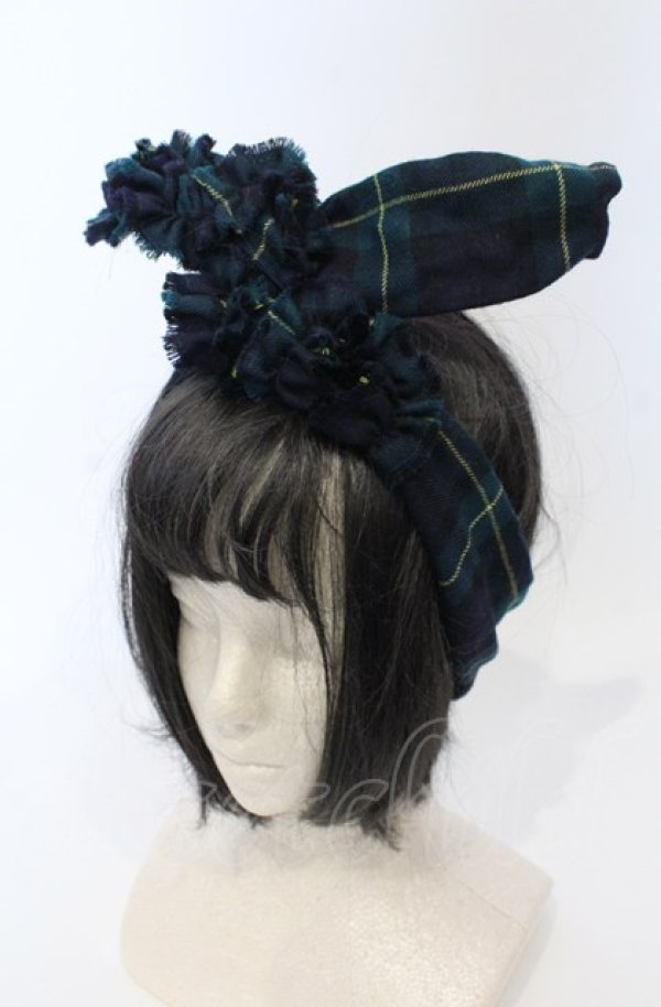 画像1: Jane Marple / チェックワイヤーヘアバンド  グリーン O-25-07-19-068-JM-ZA-IG-ZT271 (1)