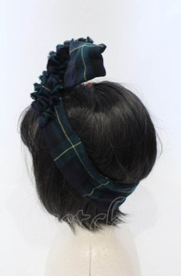 画像2: Jane Marple / チェックワイヤーヘアバンド  グリーン O-25-07-19-068-JM-ZA-IG-ZT271 (2)
