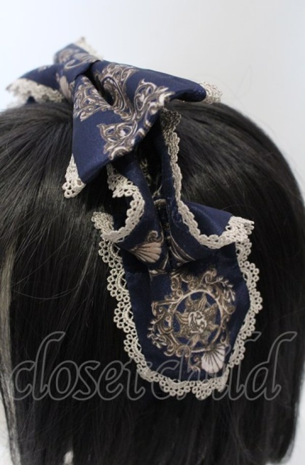 画像2: Krad Lanrete（海外ロリィタ） / Lost in Sea Blue Matching カチューシャ  ネイビー O-25-07-19-009-LO-AC-IG-ZT487-F001 (2)