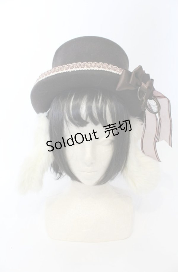 画像2: ALICE and the PIRATES / 時計うさぎのロップイヤーシルクハットII  ブラウン O-25-07-19-010-PA-AC-IG-ZT-K011 (2)