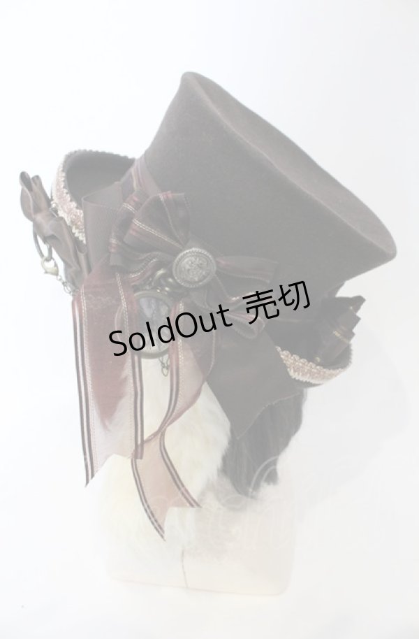 画像3: ALICE and the PIRATES / 時計うさぎのロップイヤーシルクハットII  ブラウン O-25-07-19-010-PA-AC-IG-ZT-K011 (3)