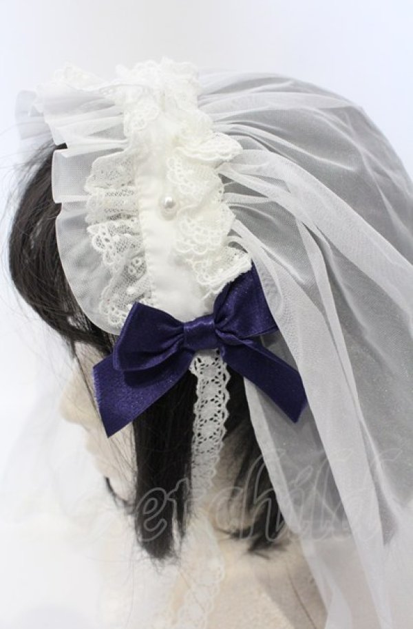 Angelic Pretty / シスターベールヘッドドレス シロ×ネイビー O-25-07