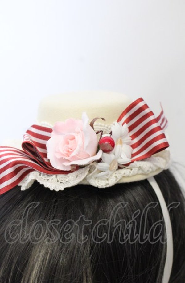 画像2: BABY,THE STARS SHINE BRIGHT / Heart Berry ミニハット  アイボリー O-25-07-19-024-BA-AC-IG-OS (2)