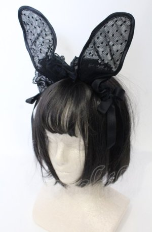画像: Angelic Pretty / Midnight Bunnyカチューシャ  クロ O-25-07-19-027-AP-AC-IG-OS