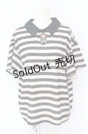 画像: HELL CAT PUNKS / ボーダーシャツ F アイボリー×ブラック O-25-07-21-040-PU-TO-OW-ZT091