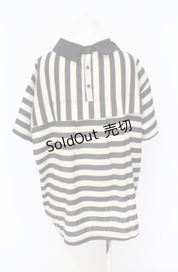 画像3: HELL CAT PUNKS / ボーダーシャツ F アイボリー×ブラック O-25-07-21-040-PU-TO-OW-ZT091 (3)