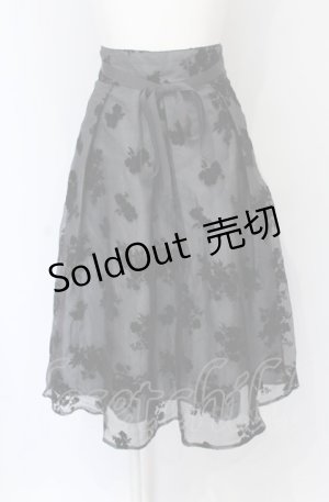 画像: an another angelus / フロッキープリントオーガンジースカート ブルーグレー O-25-07-21-049-CA-SK-OW-ZT460