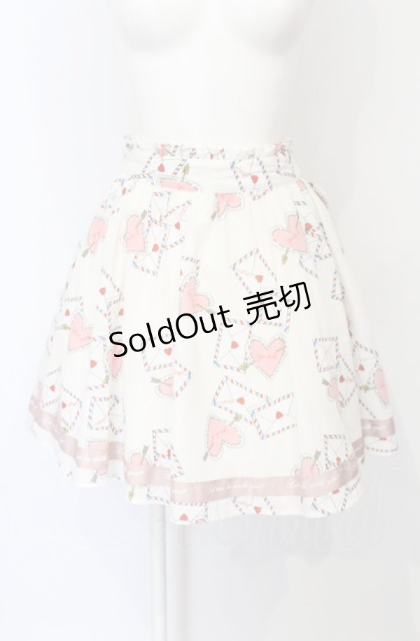 画像1: Ank Rouge / ラブレター柄スカート  シロ O-25-07-21-055-CA-SK-IG-OS (1)