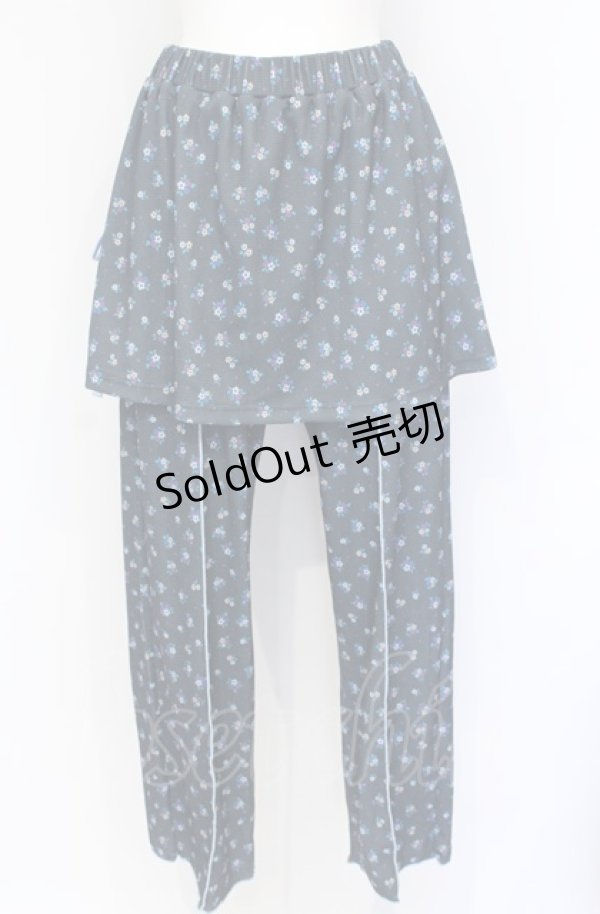 画像1: Candy Stripper / DRESSED UP FLOWER SKIRT PANTS　スカートパンツ 公式展開ブラック（緑みのある黒） F O-25-07-21-062-PU-PA-OW-ZT396 (1)