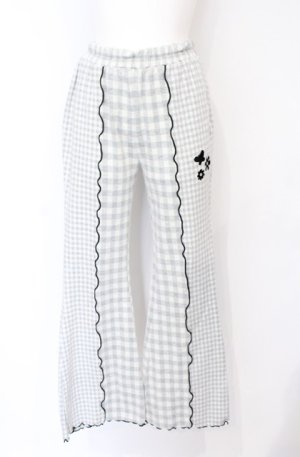 画像: Candy Stripper / GINGHAM FLARE PANTS 2 ライトグレー O-25-07-21-063-PU-PA-OW-OS