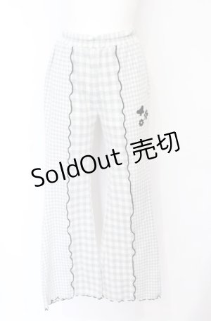 画像: Candy Stripper / GINGHAM FLARE PANTS 2 ライトグレー O-25-07-21-063-PU-PA-OW-ZT406