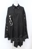 画像1: AdaNous / 亜陀那珠 陰陽レースアップシャツ F ブラック O-25-07-21-067-PU-BL-OW-ZY (1)