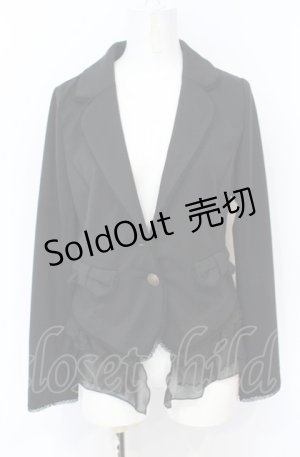 画像: axes femme / リボンポケットカットジャケット M クロ O-25-07-21-068-AX-JA-OW-OS