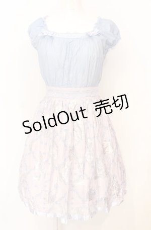 画像: Secret Honey / 箔プリントワンピース  サックス×ラベンダー O-25-07-21-072-CA-OP-OW-ZT483