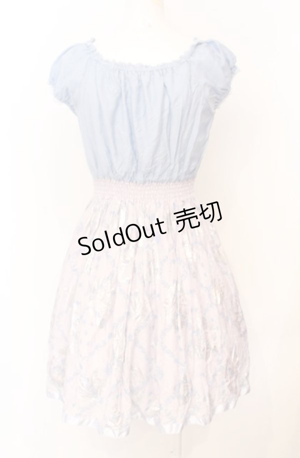 画像3: Secret Honey / 箔プリントワンピース  サックス×ラベンダー O-25-07-21-072-CA-OP-OW-ZT483 (3)