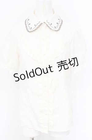 画像: axes femme / トランプアイコン刺繍ブラウス M キナリ O-25-07-21-075-AX-BL-OW-OS