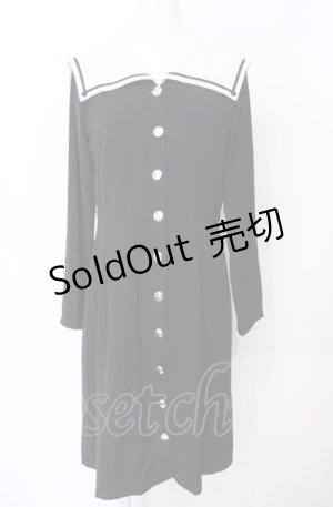 画像: E hyphen world gallery / セーラーワンピース M クロ×シロ O-25-07-21-088-LO-OP-OW-OS