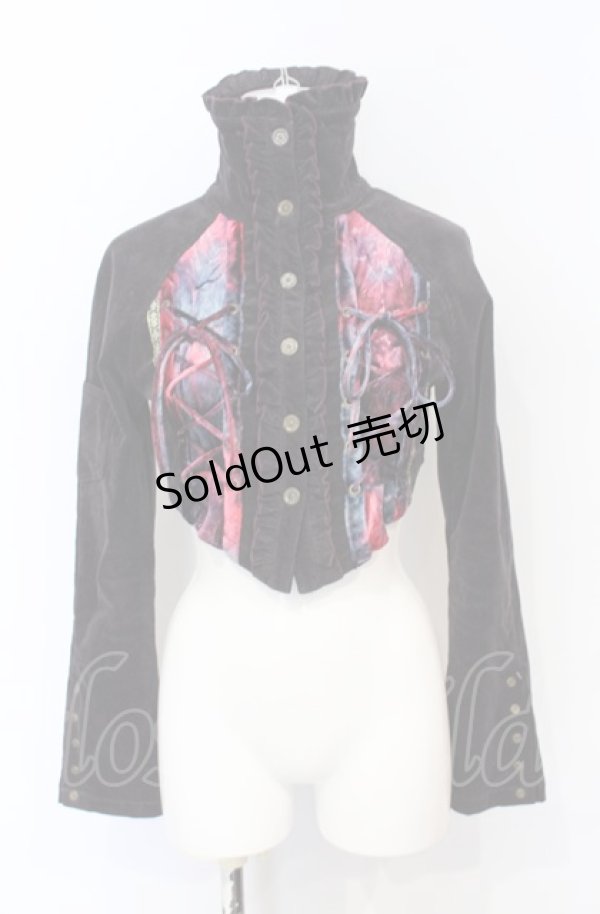 画像1: Ozz On / 斑染めベロア切り替えコーデュロイジャケット  ブラウン×マルチカラー O-25-07-21-089-OO-JA-OW-OS (1)