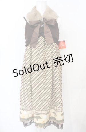 画像: axes femme kawaii / ライオン・キングリボンワンピース M ベージュ O-25-07-21-097-AX-OP-OW-OS