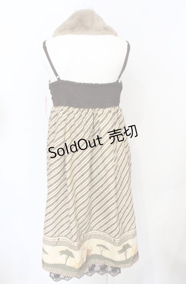 画像3: axes femme kawaii / ライオン・キングリボンワンピース M ベージュ O-25-07-21-097-AX-OP-OW-OS (3)