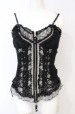 画像1: Ozz Croce / 薔薇刺繍レース切り替えビスチェキャミ  ブラック O-25-07-21-101-OO-TO-OW-OS (1)