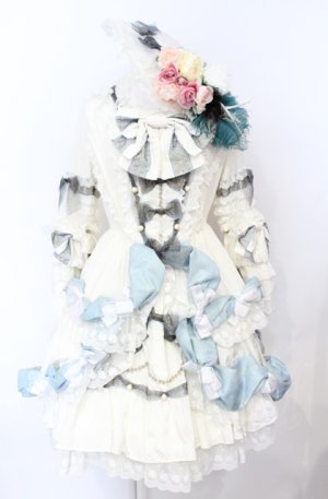 画像: BABY,THE STARS SHINE BRIGHT / アンリエッタ姫の舞踏会ワンピースドレス・キャノティエセット  シルキーホワイト×サックス O-25-07-21-108-BA-OP-IG-OS