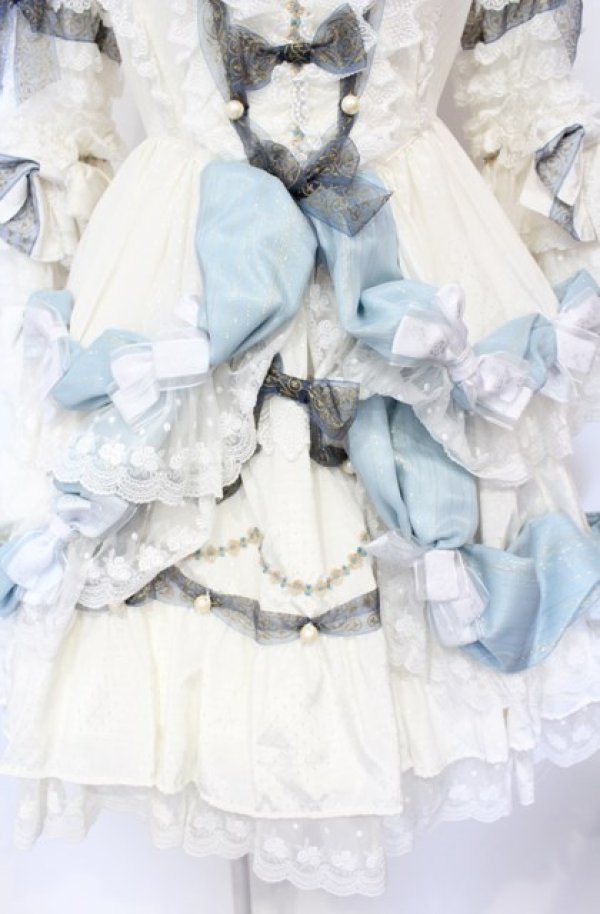 画像4: BABY,THE STARS SHINE BRIGHT / アンリエッタ姫の舞踏会ワンピースドレス・キャノティエセット  シルキーホワイト×サックス O-25-07-21-108-BA-OP-IG-OS (4)