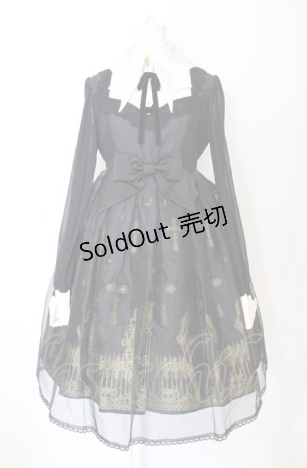 画像1: Angelic Pretty / Horror Gardenワンピース  クロ×ゴールド O-25-07-21-109-AP-OP-IG-OS (1)