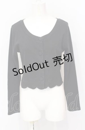 画像: Fi.n.t / スカラップカットカーディガン F クロ O-25-07-21-012-CA-TO-OW-ZT106