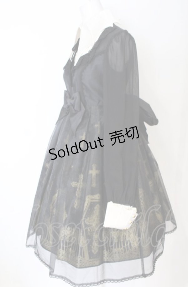 画像4: Angelic Pretty / Horror Gardenワンピース  クロ×ゴールド O-25-07-21-109-AP-OP-IG-OS (4)