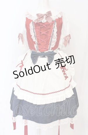 画像: BABY,THE STARS SHINE BRIGHT / りんちゃんのグレーテルワンピースセット  えんじ×ネイビー×シロ O-25-07-21-110-BA-OP-IG-OS