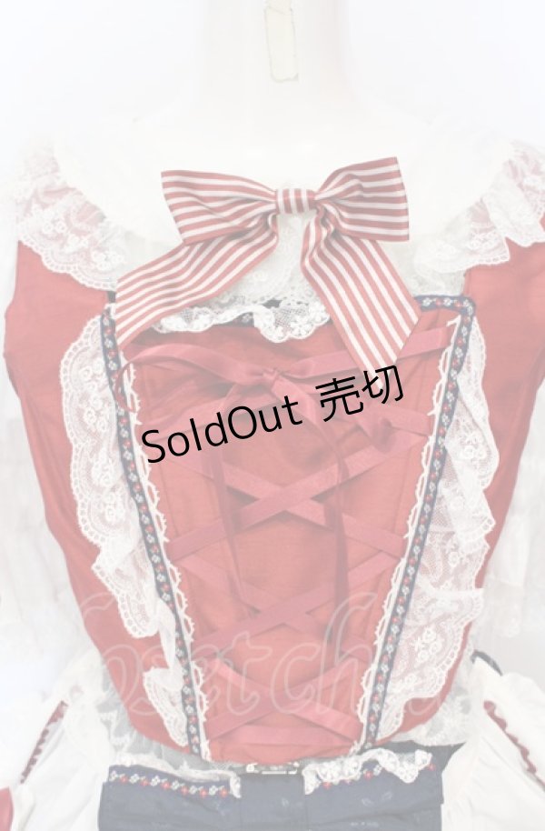 画像2: BABY,THE STARS SHINE BRIGHT / りんちゃんのグレーテルワンピースセット  えんじ×ネイビー×シロ O-25-07-21-110-BA-OP-IG-OS (2)