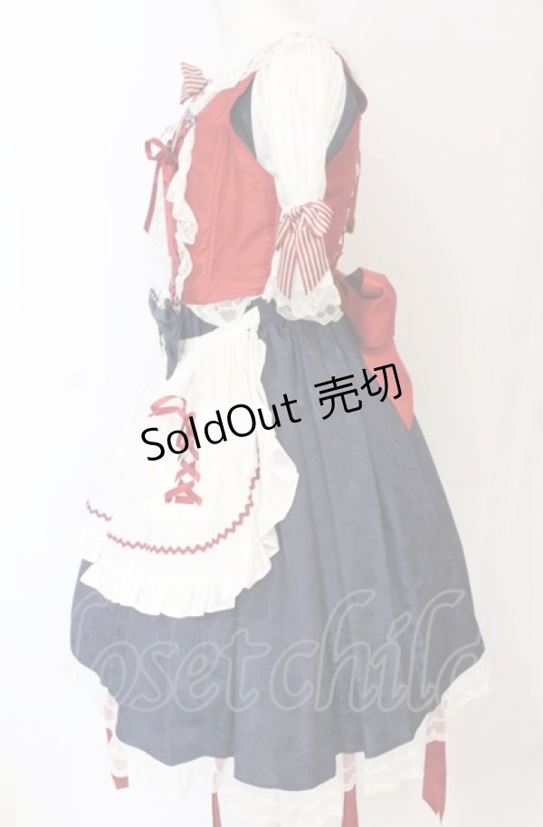 画像3: BABY,THE STARS SHINE BRIGHT / りんちゃんのグレーテルワンピースセット  えんじ×ネイビー×シロ O-25-07-21-110-BA-OP-IG-OS (3)