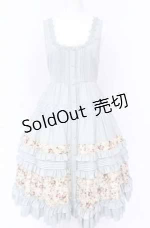 画像: Jewelry in Sunrise（海外ロリィタブランド） / Jenny and Mentha Teaジャンパースカート S サックス×アイボリー O-25-07-21-114-LO-OP-IG-ZY