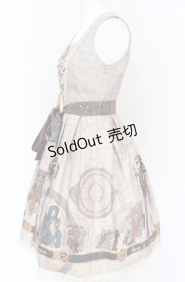 画像2: Krad Lanrete（海外ロリィタ） / Mozarabic Chant ショート丈ジャンパースカート S ベージュ O-25-07-21-118-LO-OP-IG-OS (2)