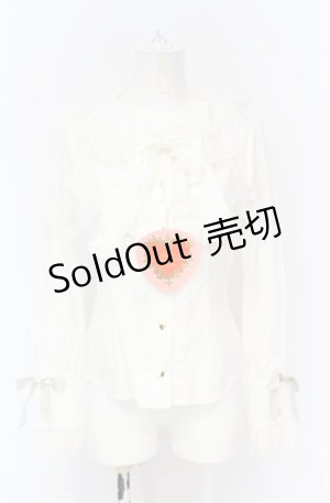画像: BABY,THE STARS SHINE BRIGHT / 時計うさぎのHEART TRUMPぐるりんリボンブラウス  オフ O-25-07-21-135-BA-BL-IG-OS