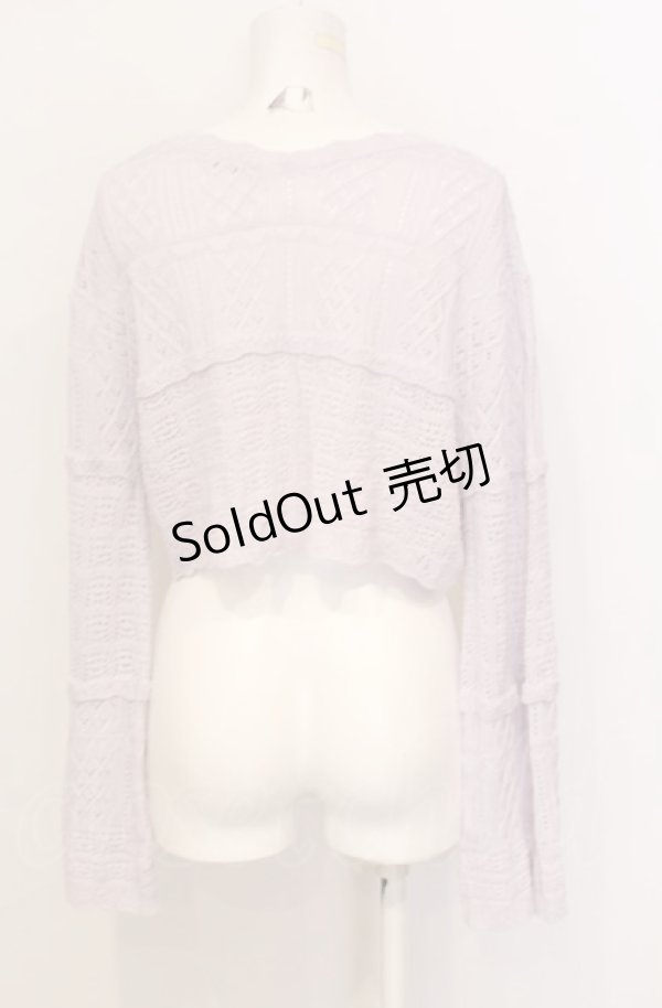 画像2: axes femme POETIQUE / クロシェ風ニットボレロ M ラベンダー O-25-07-21-016-AX-TO-OW-OS (2)