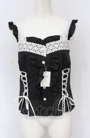 画像: MILK / レース UP キャミ  クロ×シロ O-25-07-21-024-ML-TO-OW-OS