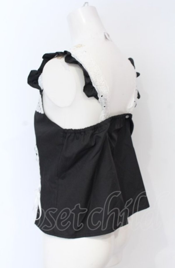 画像2: MILK / レース UP キャミ  クロ×シロ O-25-07-21-024-ML-TO-OW-OS (2)