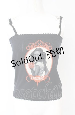 画像: HYSTERIC GLAMOUR / fuck girl キャミソール  ブラック O-25-07-21-027-PU-TO-OW-OS